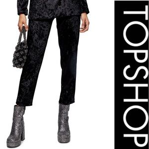 Topshop Bonded Velvet Trousers Sz 6